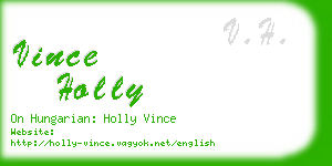 vince holly business card